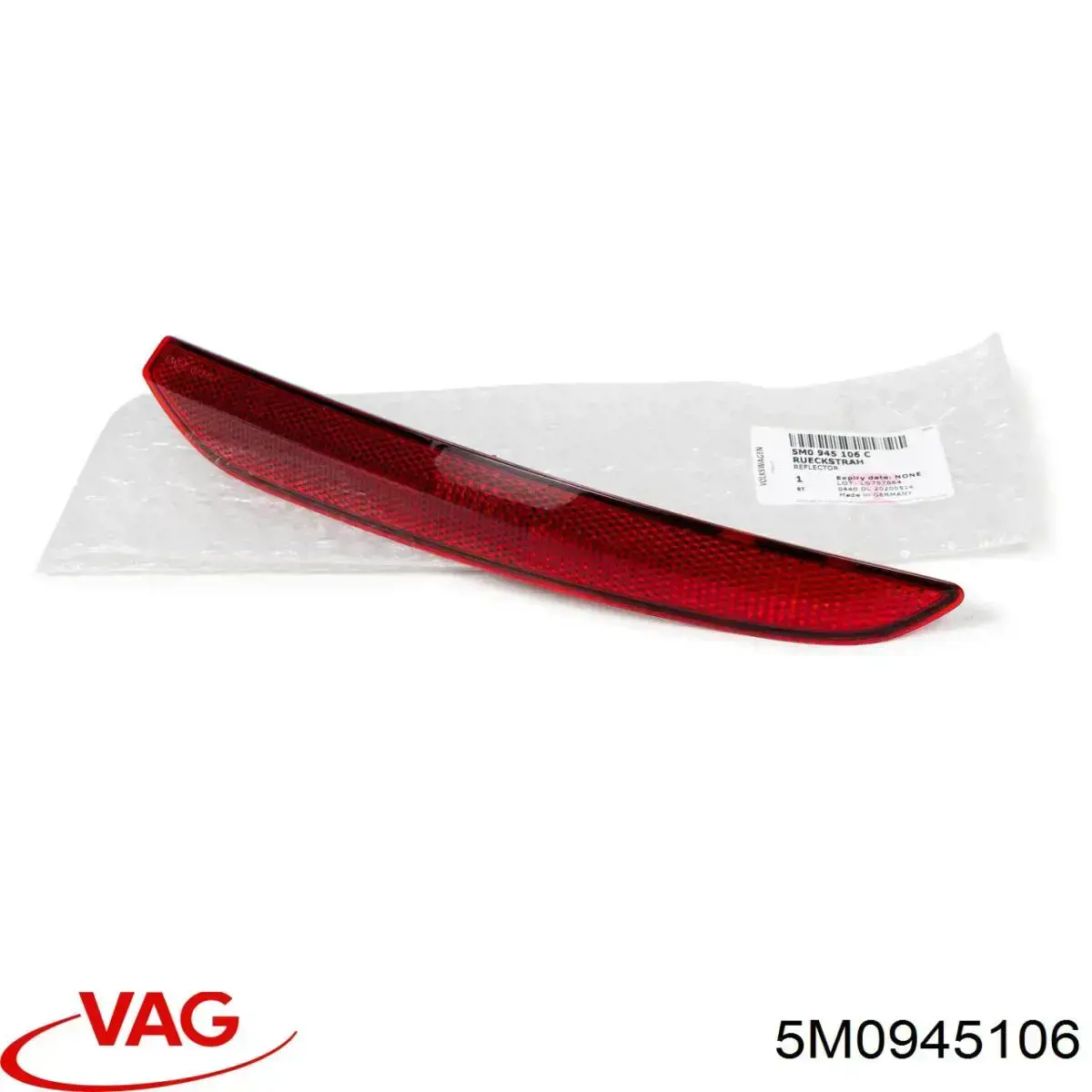 5M0945106 VAG Lampa odblaskowa zderzaka tylnego prawa