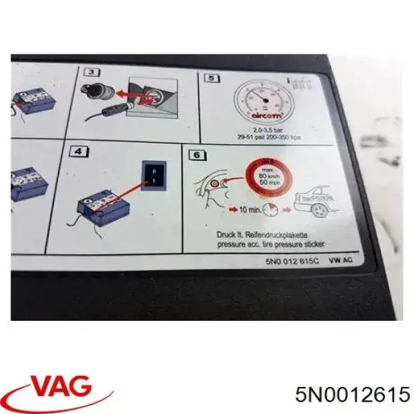 Do koszyka 5N0012615 VAG Sprężarka do pompowania opon
