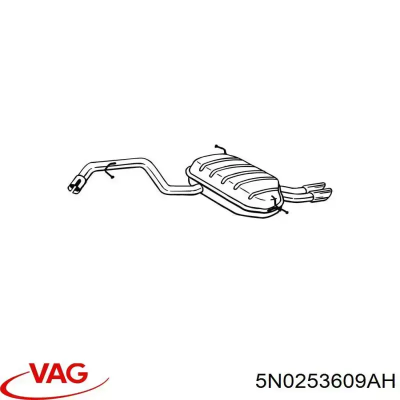 5N0253609AH VAG Tłumik, tylna część
