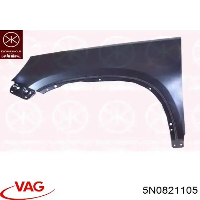 Błotnik przedni lewy VAG 5N0821105 cena, od 76,43 USD