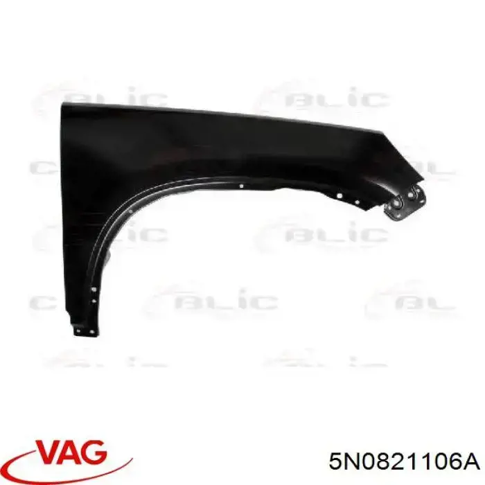 Błotnik przedni prawy VAG 5N0821106A cena, od 77,01 USD