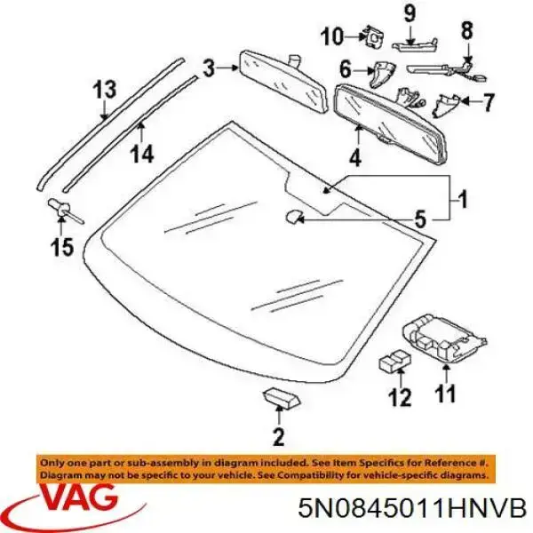 5N0845011HNVB VAG Szyba przednia