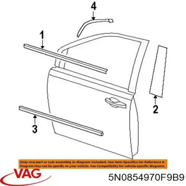 Poszerzenie (nakładka) reperaturki błotnika przedniego prawy VAG 5N0854970F9B9 cena, od 204,91 USD