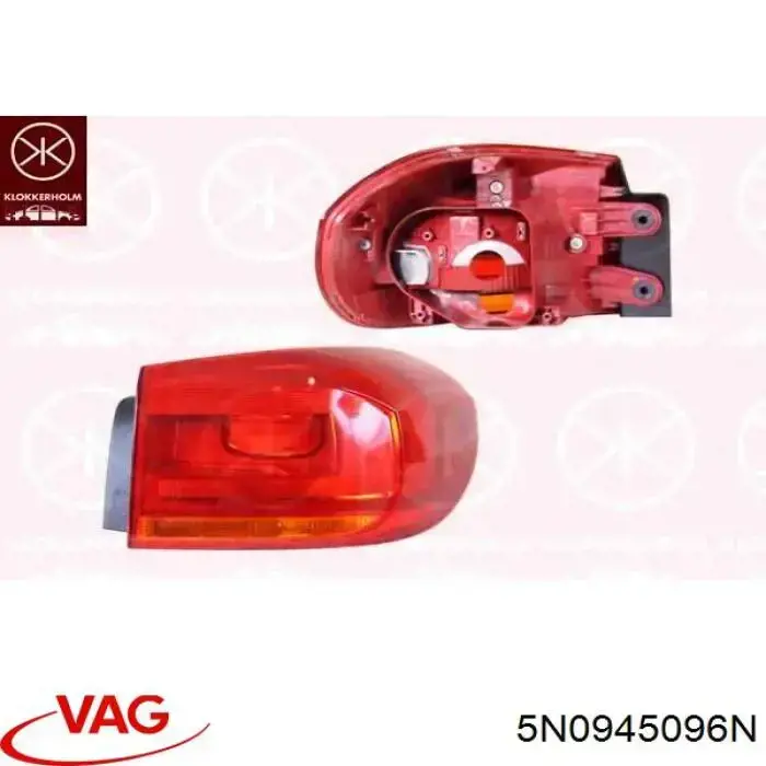Do koszyka 5N0945096N VAG Lampa zespolona tylna prawa zewnętrzna