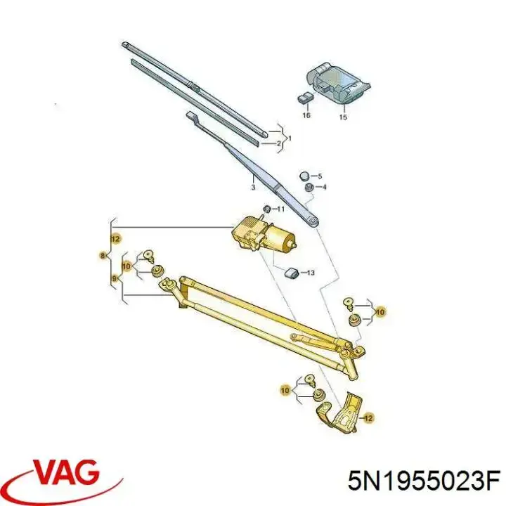 Mechanizm wycieraczek VAG 5N1955023F cena, od 105,94 USD