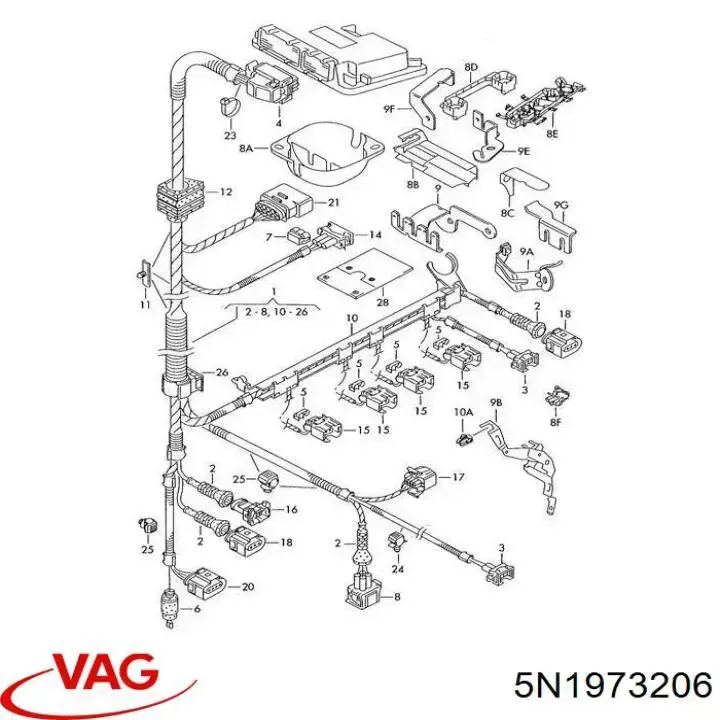Do koszyka 5N1973206 VAG Złącze (wtyczka) tylnej lampy