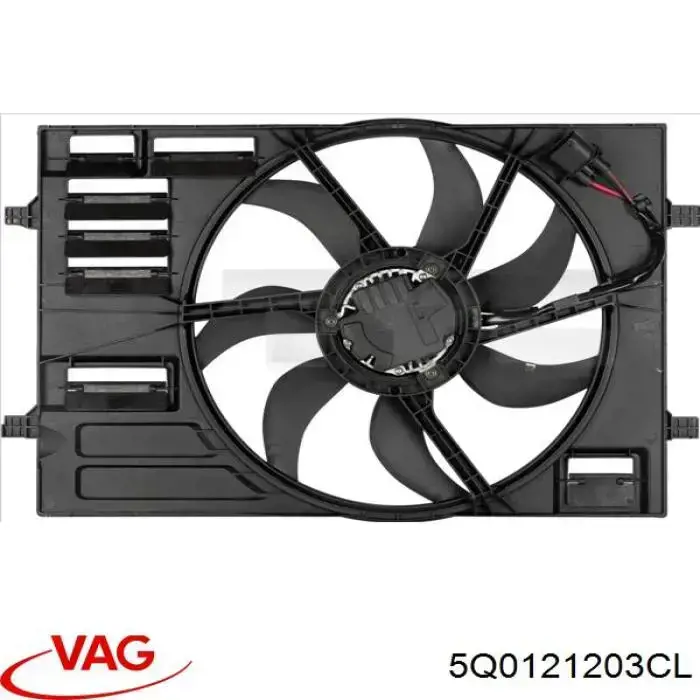 Dyfuzor chłodnicy, w komplecie z silnikiem i wirnikiem VAG 5Q0121203CL cena, od 182,17 USD