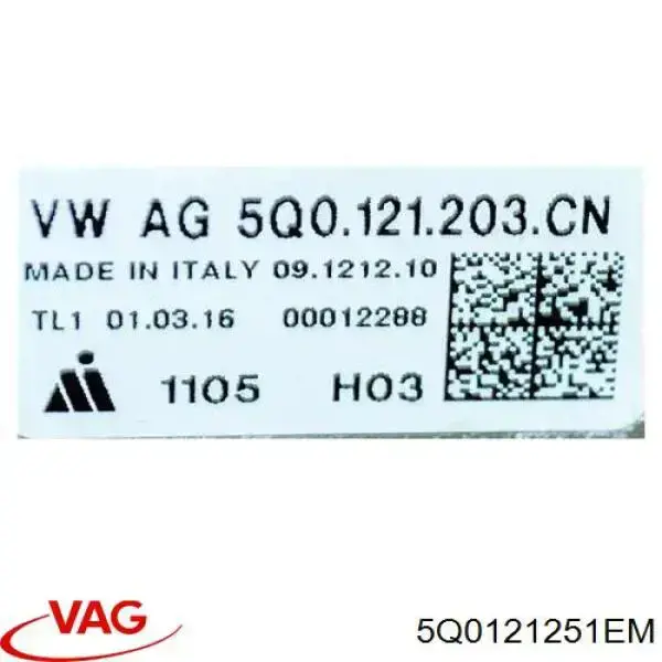 Do koszyka 5Q0121251EM VAG Chłodnica silnika