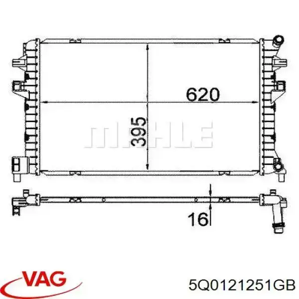 Chłodnica silnika dodatkowa VAG 5Q0121251GB cena, od 110,91 USD