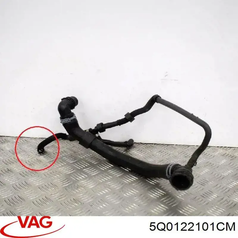 Do koszyka 5Q0122101CM VAG Przewód (króciec) chłodnicy górny