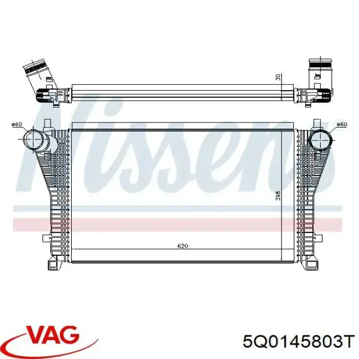 Chłodnica intercoolera VAG 5Q0145803T cena, od 225,63 USD