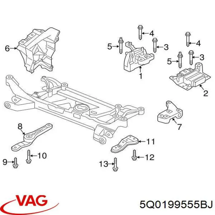 5Q0199555BJ VAG poduszka (podpora silnika lewa)