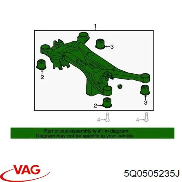 5Q0505235J VAG Korpus osi tylnej