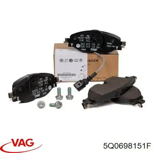 Klocki hamulcowe przednie tarczowe VAG 5Q0698151F cena, od 29,71 USD