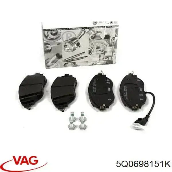 5Q0698151K VAG Klocki hamulcowe przednie tarczowe