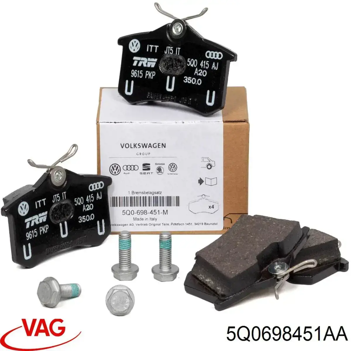 Okładziny (klocki) do hamulców tarczowych tylne VAG 5Q0698451AA cena, od 7,66 USD