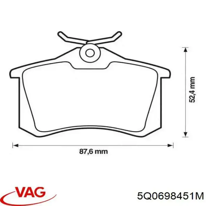 Okładziny (klocki) do hamulców tarczowych tylne VAG 5Q0698451M cena, od 5,48 USD