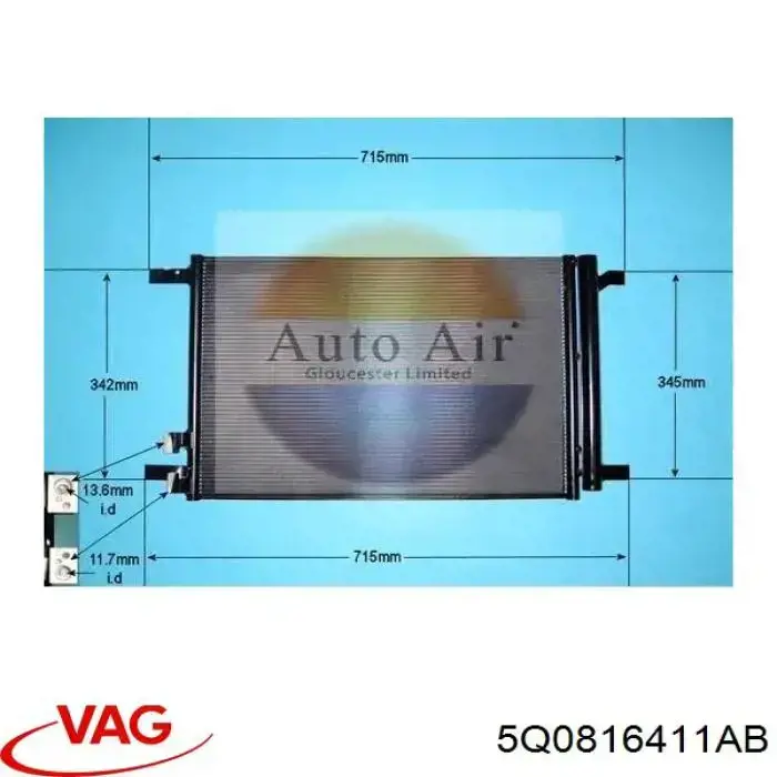 Chłodnica klimatyzacji VAG 5Q0816411AB cena, od 71,61 USD