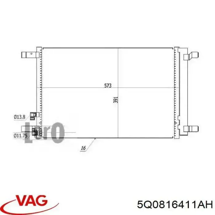 Chłodnica klimatyzacji VAG 5Q0816411AH cena, od 99,68 USD