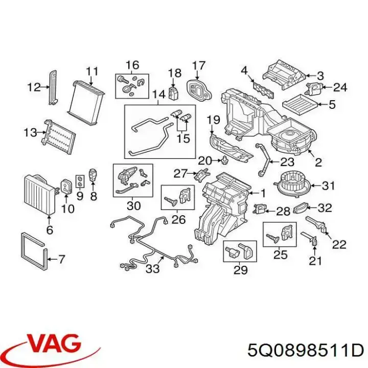 Silniczek klapy nagrzewnicy 5Q0898511D VAG