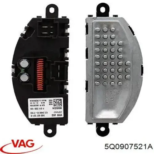 Do koszyka 5Q0907521A VAG Rezystor wentylatora nagrzewnicy (ogrzewacza kabiny)