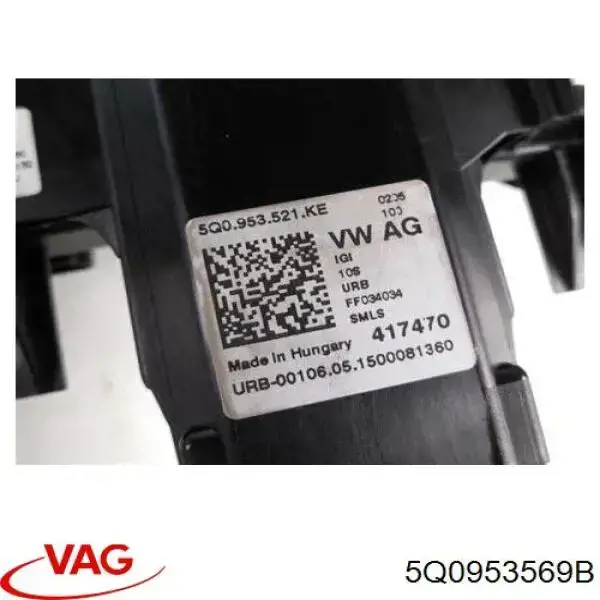 5Q0953569B VAG Pierścień kontaktowy AIRBAG, taśma kierownicy