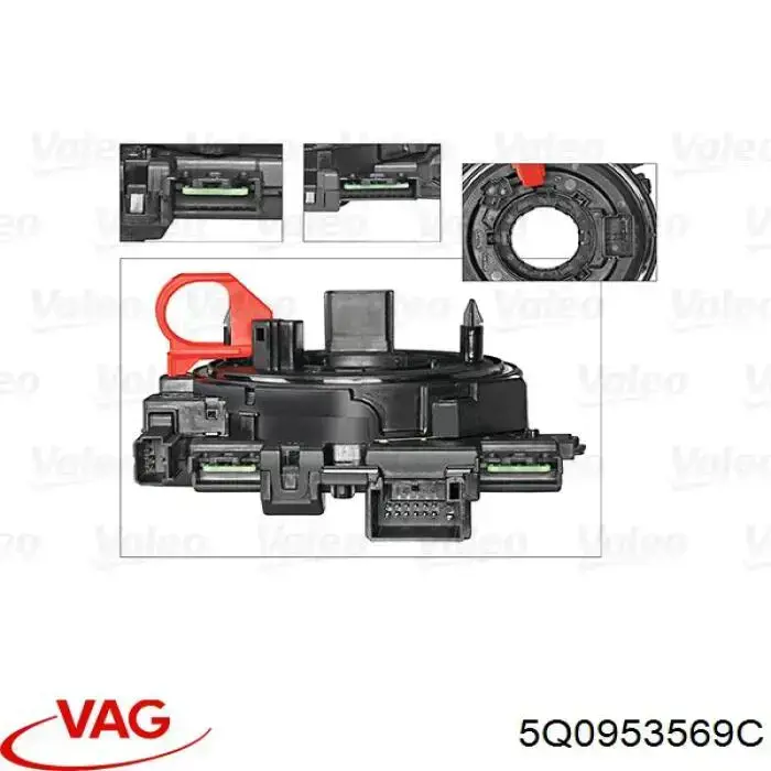 Pierścień kontaktowy AIRBAG, taśma kierownicy VAG 5Q0953569C cena, od 377,83 USD