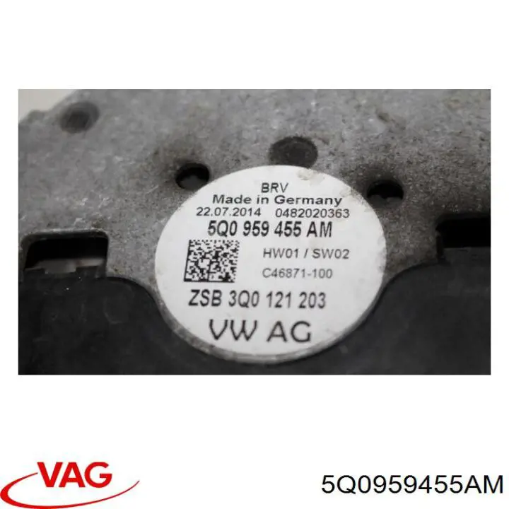 5Q0959455AM VAG Wentylator elektryczny układu chłodzenia, kompletny (silnik+wirnik) lewy