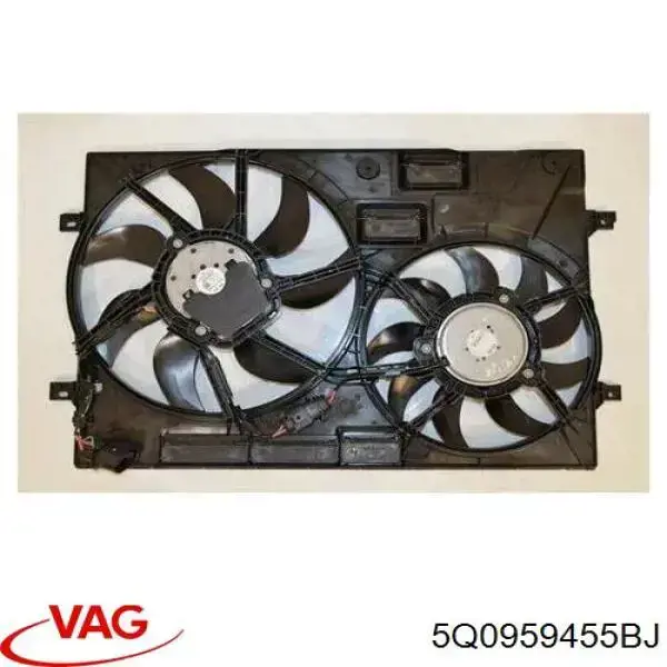 5Q0959455BJ VAG Wentylator elektryczny układu chłodzenia, kompletny (silnik+wirnik) lewy