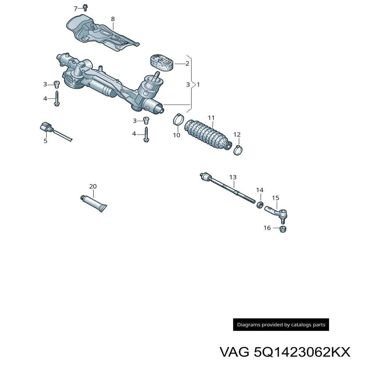 5Q1423062KX VAG Listwa kierownicza (maglownica)