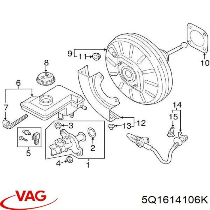 Do koszyka Wzmacniacz próżniowy hamulców Volkswagen Golf ALLTRACK VII BA5, BV5