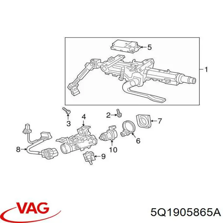 Kostka stacyjki zapłonowej Audi A1 (GBA)