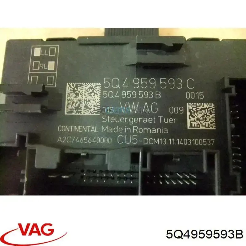 Do koszyka 5Q4959593B VAG Blok komfortu przednich drzwi