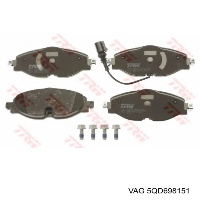 Klocki hamulcowe przednie tarczowe VAG 5QD698151 cena, od 29,71 USD