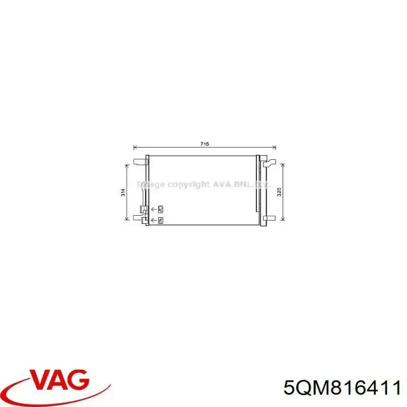 5QM816411 VAG Chłodnica klimatyzacji