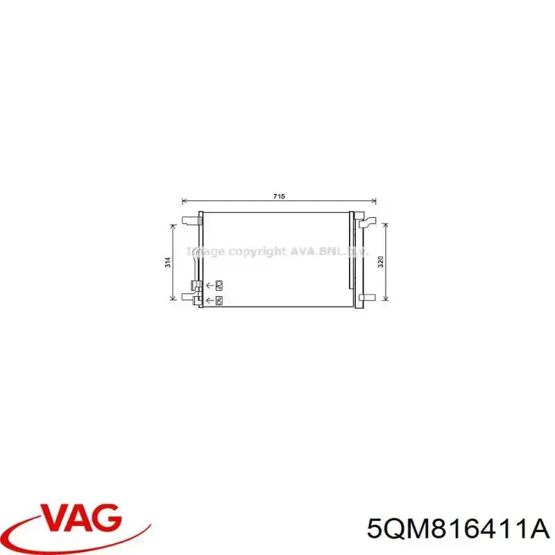 Chłodnica klimatyzacji VAG 5QM816411A cena, od 99,68 USD