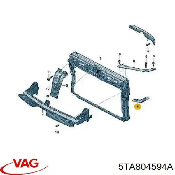 Wspornik (adapter) mocowania reflektora przedniego prawego VAG 5TA804594A cena, od 7,84 USD