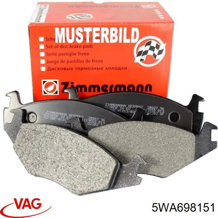 Klocki hamulcowe przednie tarczowe VAG 5WA698151 cena, od 34,25 USD