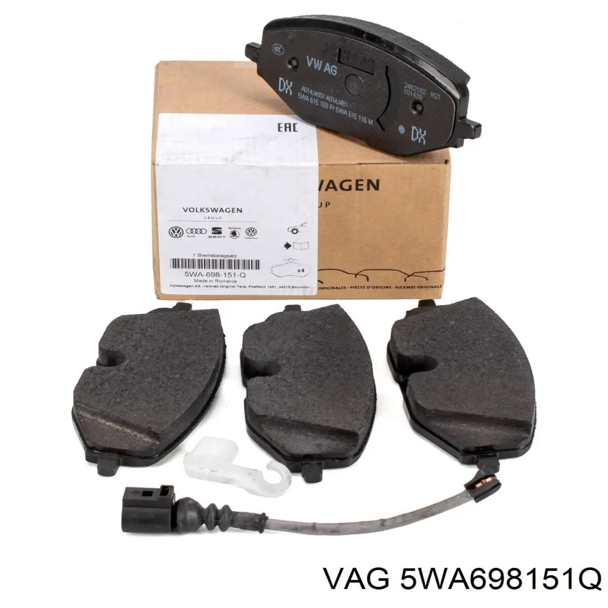 Klocki hamulcowe przednie tarczowe VAG 5WA698151Q cena, od 40,76 USD