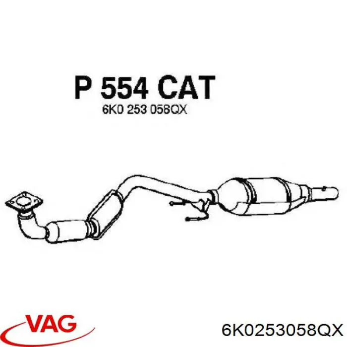 Konwerter-katalizator VAG 6K0253058QX cena, od 187,12 USD