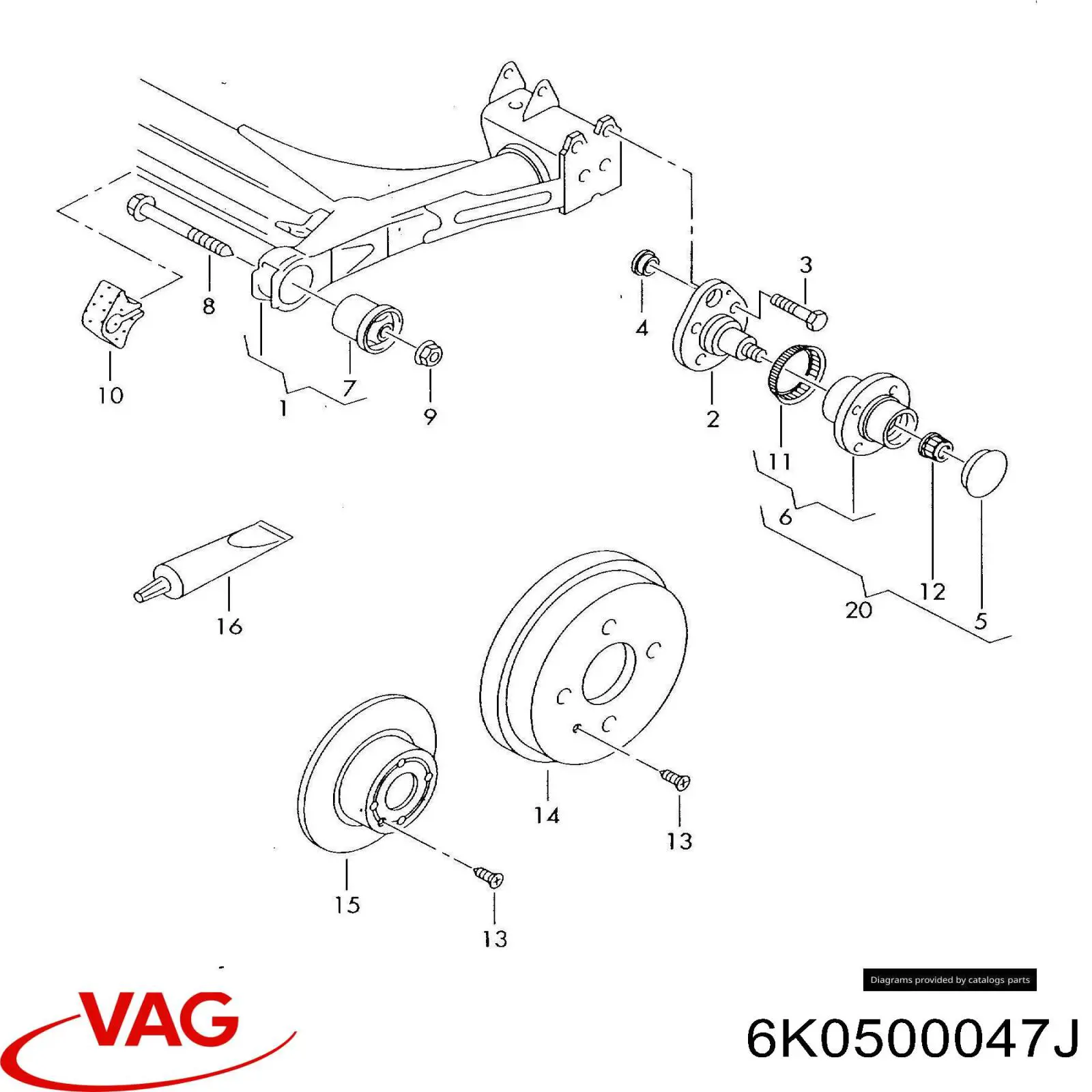 Korpus osi tylnej Volkswagen Polo III hatchback (6N2) (1999 - 2001) cena, od 253,84 USD