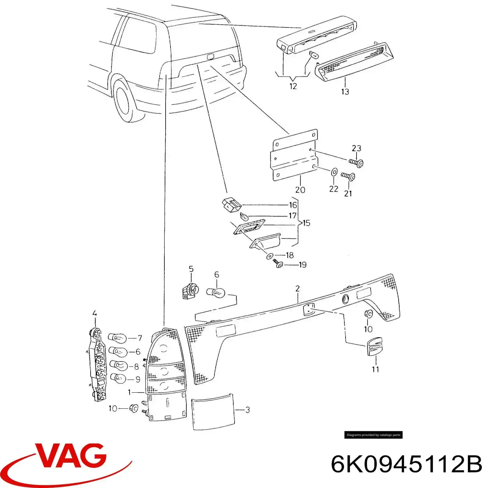 Lampa zespolona tylna prawa Seat Cordoba (6K5)