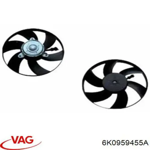 Wentylator elektryczny układu chłodzenia kompletny (silnik+wirnik) VAG 6K0959455A cena, od 58,07 USD