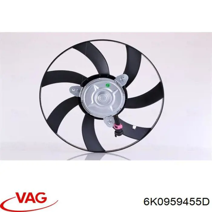 6K0959455D VAG Wentylator elektryczny układu chłodzenia, kompletny (silnik+wirnik) prawy
