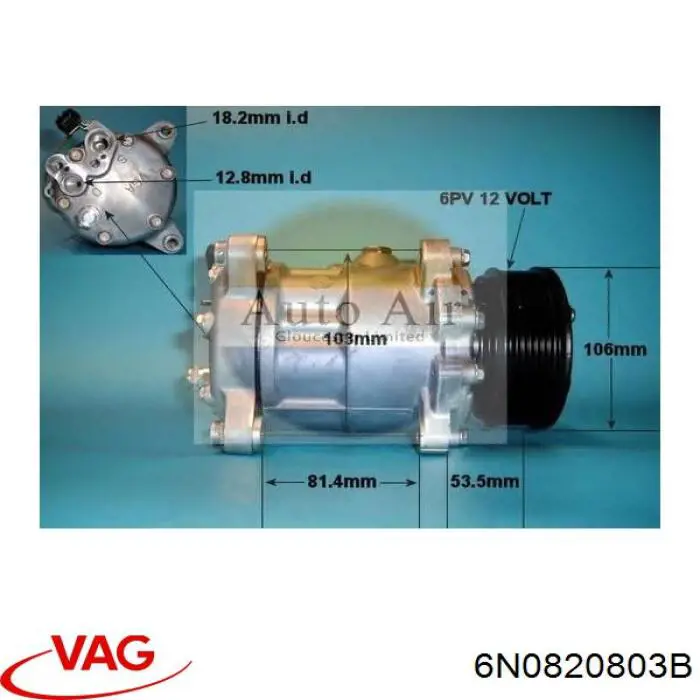 6N0820803B VAG Sprężarka klimatyzacji