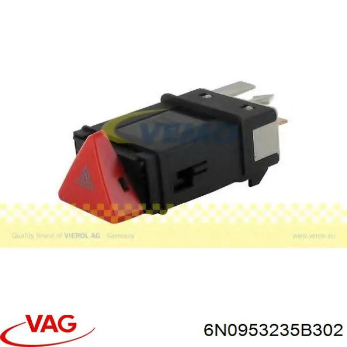 Do koszyka 6N0953235B302 VAG Przycisk włączania światła awaryjnego