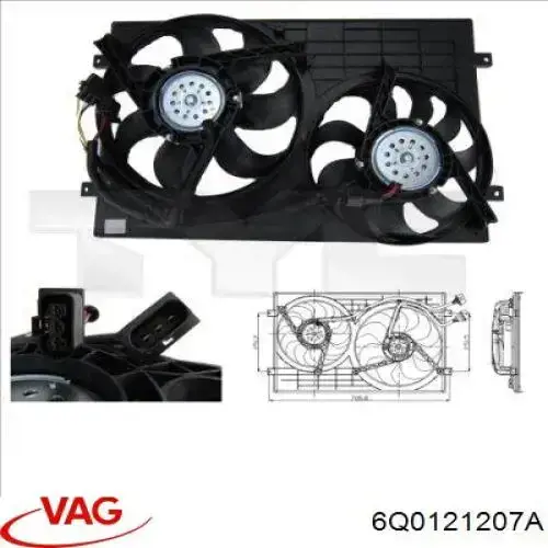 6Q0121207A VAG Dyfuzor chłodnicy