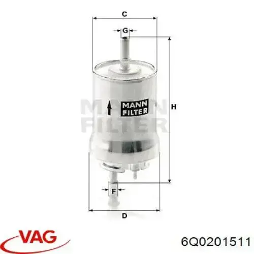 Filtr paliwa 6Q0201511 VAG