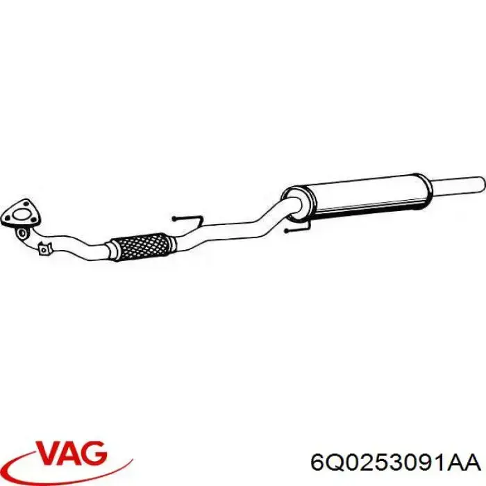 Do koszyka 6Q0253091AA VAG Przedni rura przyjęcia (kalesony) tłumika