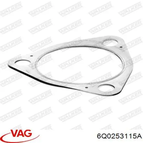 Uszczelka rury odbiornika tłumika 6Q0253115A VAG